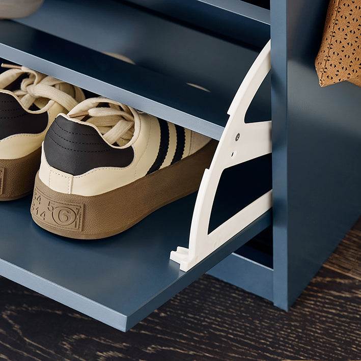 Schuhkipper | Schuhschrank mit Klappe | Sitzbank | Schuhkommode | Schuhbank Blau - Palo24