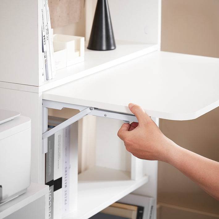 Klapptisch mit 5 Ablagen | Schreibtisch klappbar | Computertisch | Arbeitstisch | Weiss - Palo24