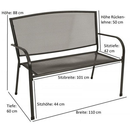 Garnitur Sitzgruppe CLASSIC 4-teilig, Streckmetall anthrazit (Tisch 70x70cm)