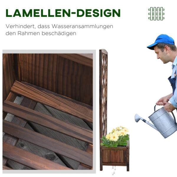 Pflanzkasten Blumenständer Rankgitter Rankkasten Rosenbogen Garten Holz Braun