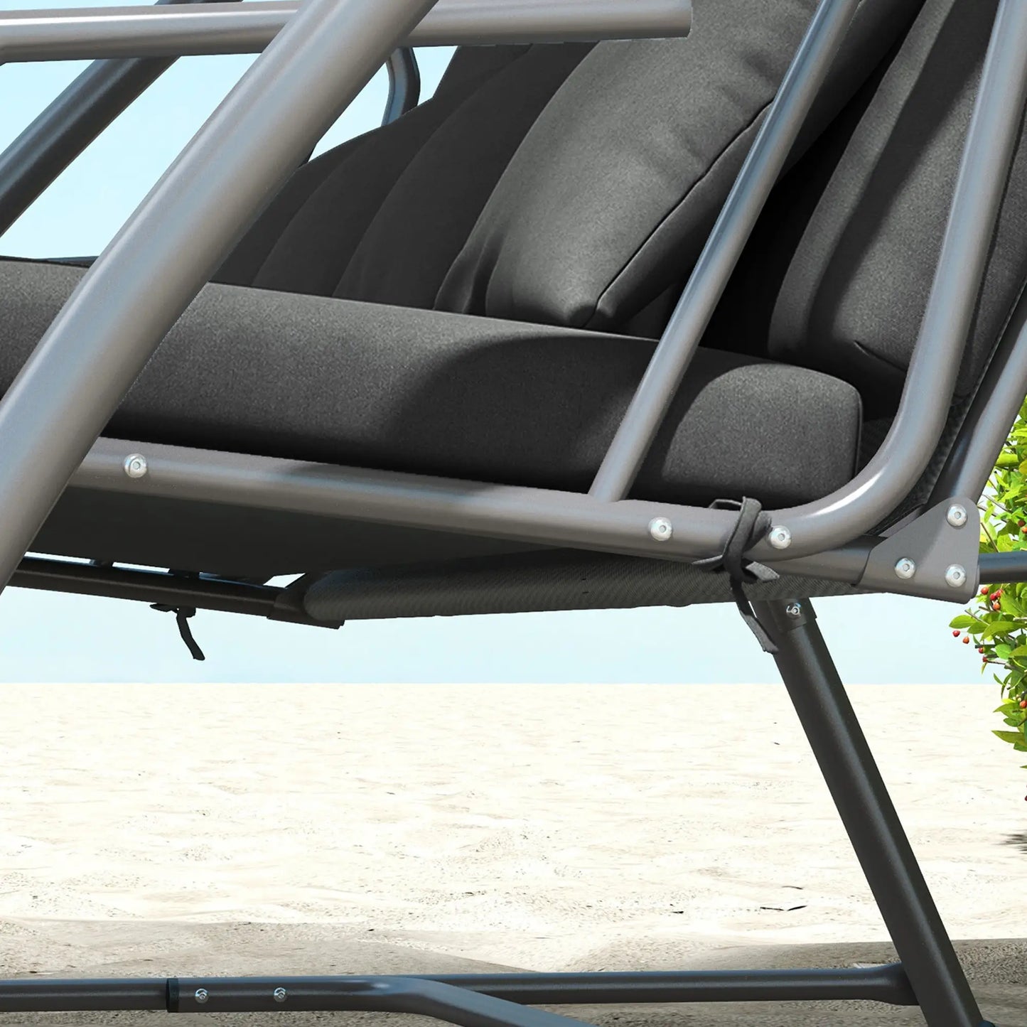 Sitzkissen Sitzauflage für Hollywoodschaukel 170 x 100 x 8cm Dunkelgrau