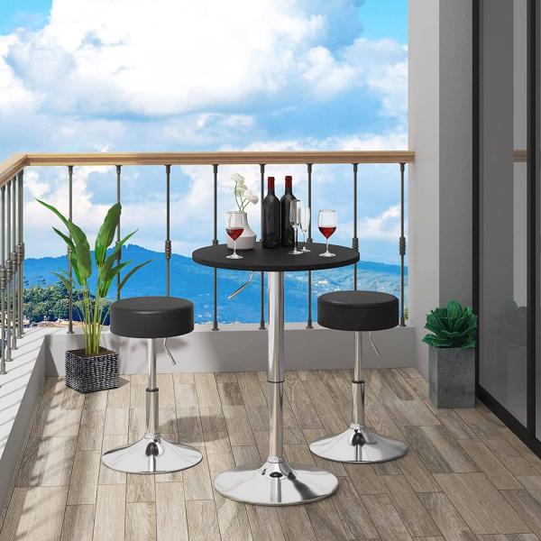 Bartisch höhenverstellbar 68-88 cm Partytisch Schwarz - Palo24