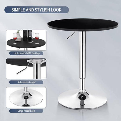 Bartisch höhenverstellbar 68-88 cm Partytisch Schwarz - Palo24