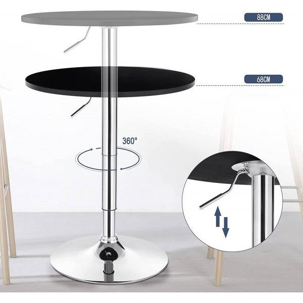 Bartisch höhenverstellbar 68-88 cm Partytisch Schwarz - Palo24