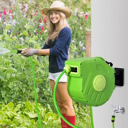 DURHAND® Schlauchtrommel Schlauchaufroller Grün L45 x B21 x H35,5cm - Palo24
