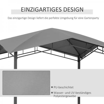 Padiglione da giardino Padiglione Protezione solare Pergola Grigio 3 x 3 m