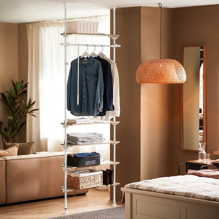 Teleskopstange Kleiderständer | Garderoben System | Verstellbares Garderobenständer - Palo24