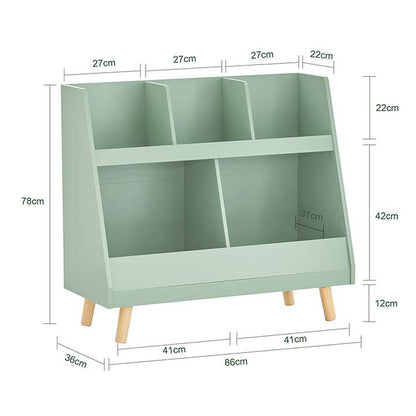 Kinderregal mit 5 Fächern | Bücherregal | Aufbewahrungsregal für Kinder | Grün - Palo24