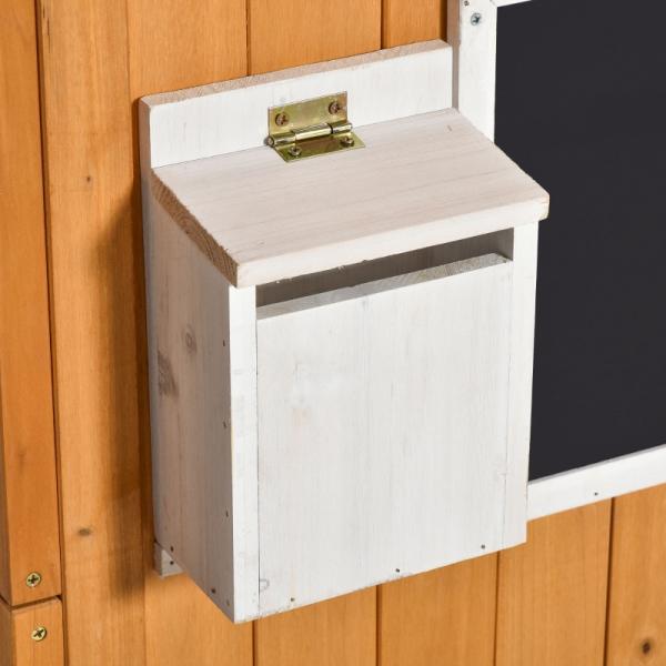 Spielhaus Holz Kinderspielhaus Briefkasten Outdoor Gartenspielhaus mit Blumentopfrack - Palo24