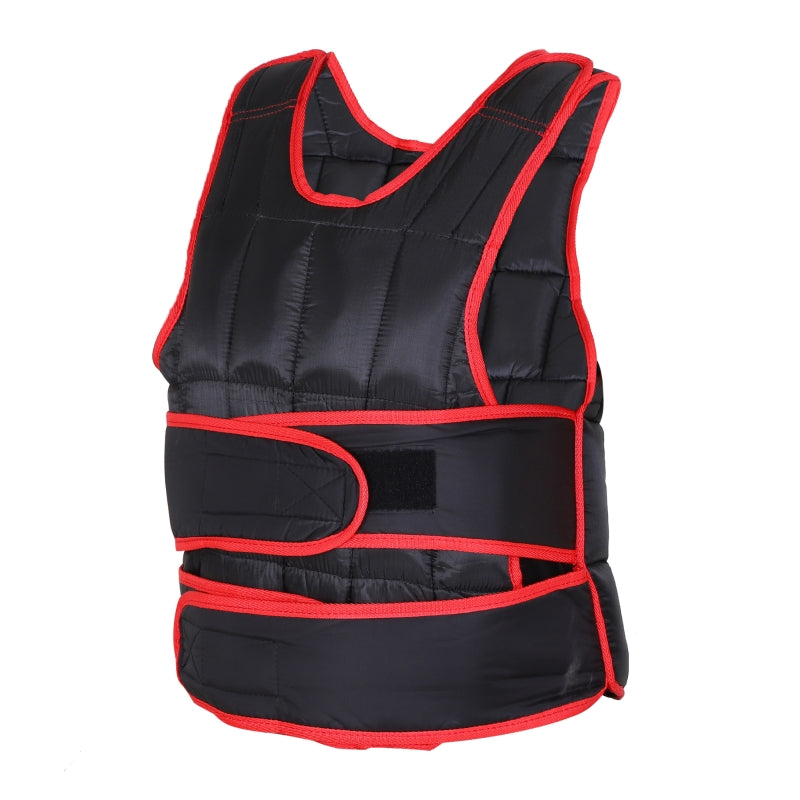 Gilet da allenamento da 20 kg, gilet con peso regolabile, nero+rosso