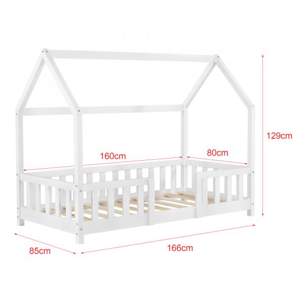 Kinderbett Sisimiut 80x160 cm mit Kaltschaummatratze Weiss