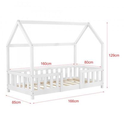 Kinderbett Sisimiut 80x160 cm mit Kaltschaummatratze Weiss