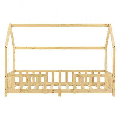 Lit enfant Sisimiut 90x200 cm avec matelas mousse froide en bois naturel