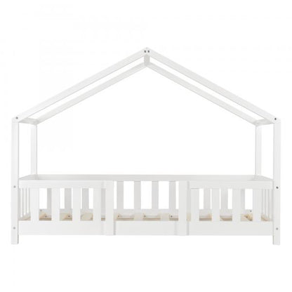 Letto per bambini Treviolo 70x160 cm con rete a doghe e barre bianco