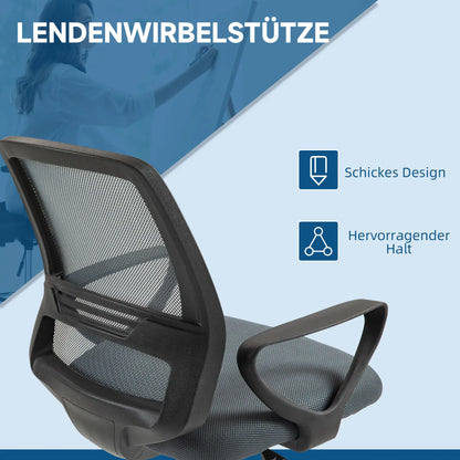 Bürostuhl Ergonomischer Schreibtischstuhl mit Armlehnen Grau