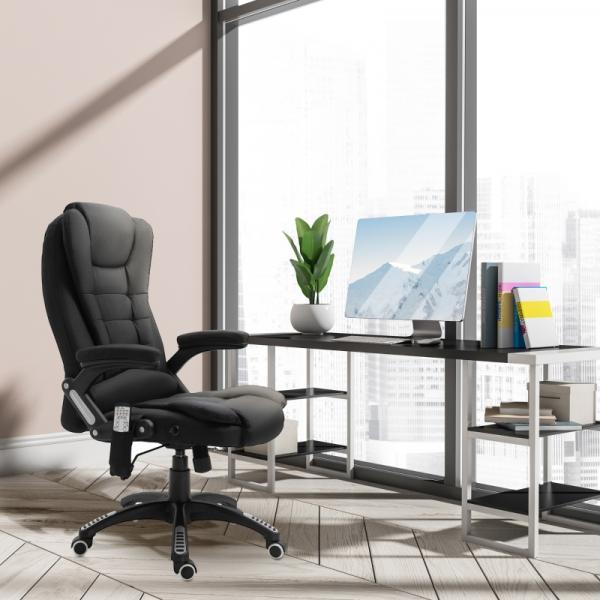 Fauteuil de massage, fauteuil de direction avec fonction massage, chaise de bureau, noir