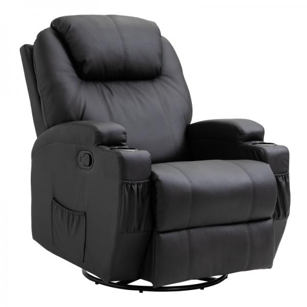 Fauteuil de massage électrique fonction massage 5 modes de massage fonction inclinable noir