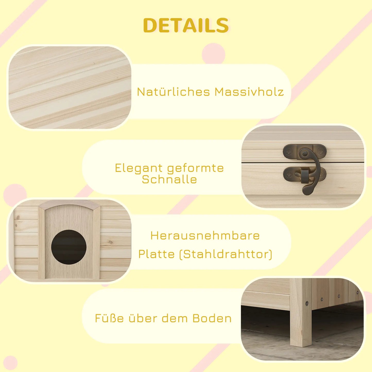 lettiera pieghevole per gatti in legno massello