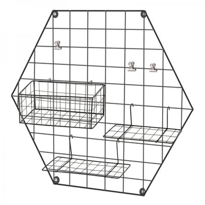 Memotafel Fotowand DIY Dekoration Bilderregal Wandgitter Metall Schwarz