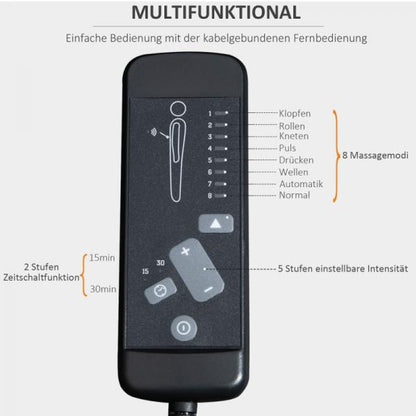 Poltrona massaggiante Funzione massaggio Funzione reclinabile Massaggio a 2 punti Nero