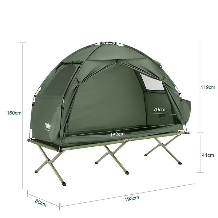 einzel zelt 3in1-Zelt Campingzelt Einzelzelt Grün