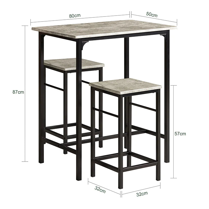 Bartisch mit 2 Hockern Bartisch set 3-teilig