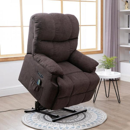 Fauteuil de massage avec fonction chauffante port USB marron