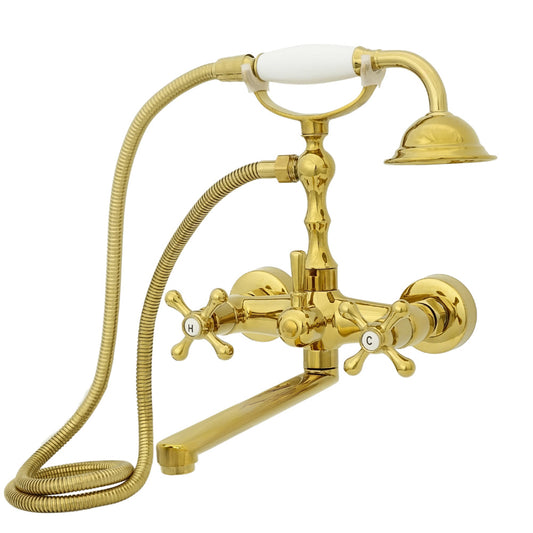 Wannenbatterie für die Wandmontage Antik Gold CLIFDEN - Palo24