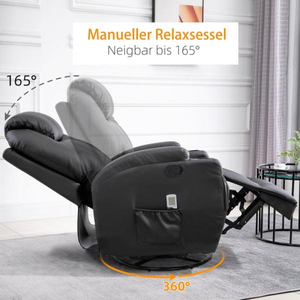 Fauteuil de massage électrique fonction massage 5 modes de massage fonction inclinable noir