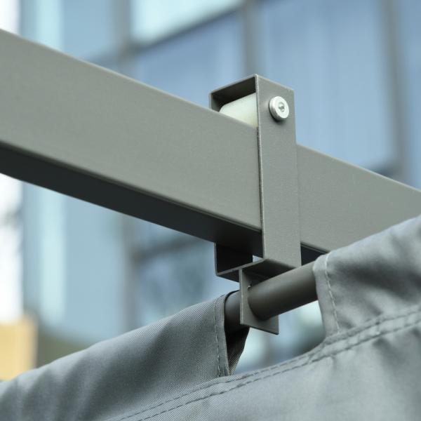 3,6 x 3 m Pergola-Pavillion Abnehmbare Dach Sonnenschutz Grau - Palo24