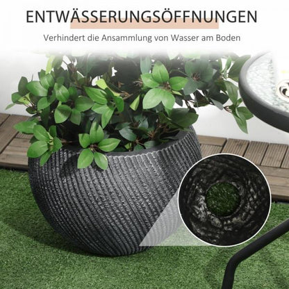 2er-Set Blumentöpfe Übertöpfe In-und Outdoor, wetterbeständig, 33 cm x 33 cm x 28 cm, Grau