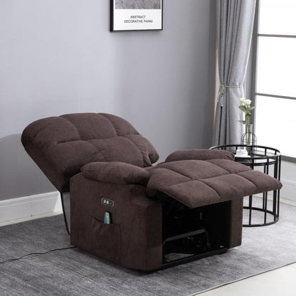 Fauteuil de massage avec fonction chauffante port USB marron