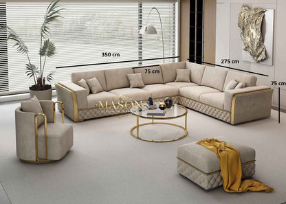 MASON Modul Ecksofa "Veluto Gold" aus Samt
