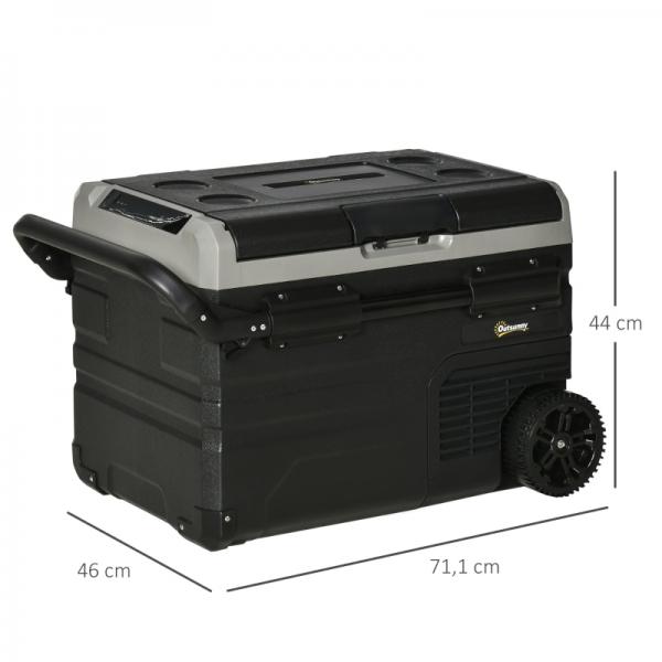 LED Kühlbox Auto 40L Kompressor Autokühlschrank Boot Camper 12/24V DC und 110-240V AC Grau+Schwarz