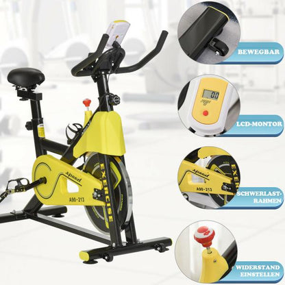 Heimtrainer Fahrrad Spinning Rad Hometrainer Fahrrad Ergometer Gelb