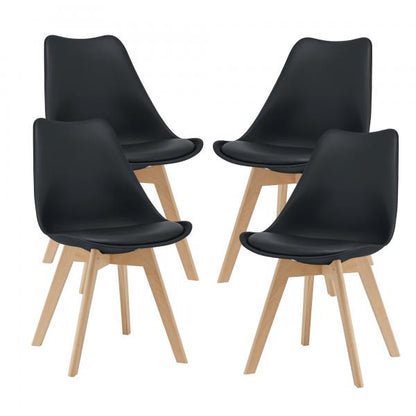 Lot de 4 chaises de salle à manger Fläten 81x49 cm noir