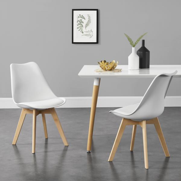 Lot de 4 chaises de salle à manger Fläten 81x49 cm blanc