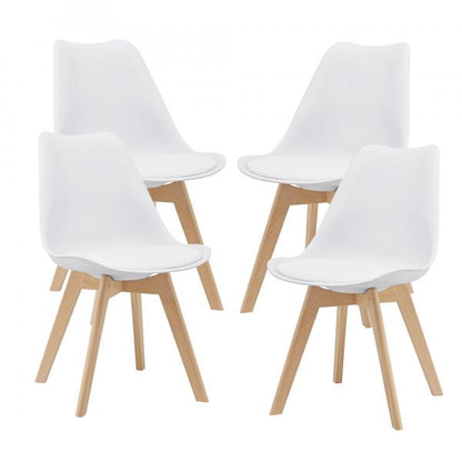 Lot de 4 chaises de salle à manger Fläten 81x49 cm blanc