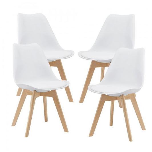 Lot de 4 chaises de salle à manger Fläten 81x49 cm blanc