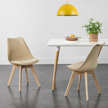 4er-Set Esszimmerstuhl Fläten 81x49 cm Beige