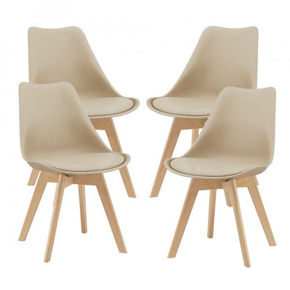 4er-Set Esszimmerstuhl Fläten 81x49 cm Beige