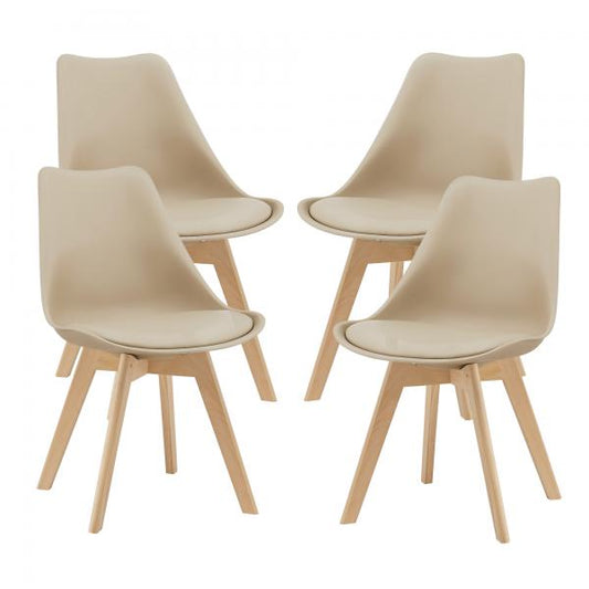 Lot de 4 chaises de salle à manger Fläten 81x49 cm beige