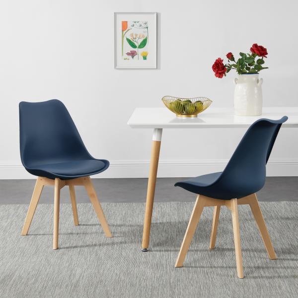 Lot de 4 chaises de salle à manger Fläten 81x49 cm bleues