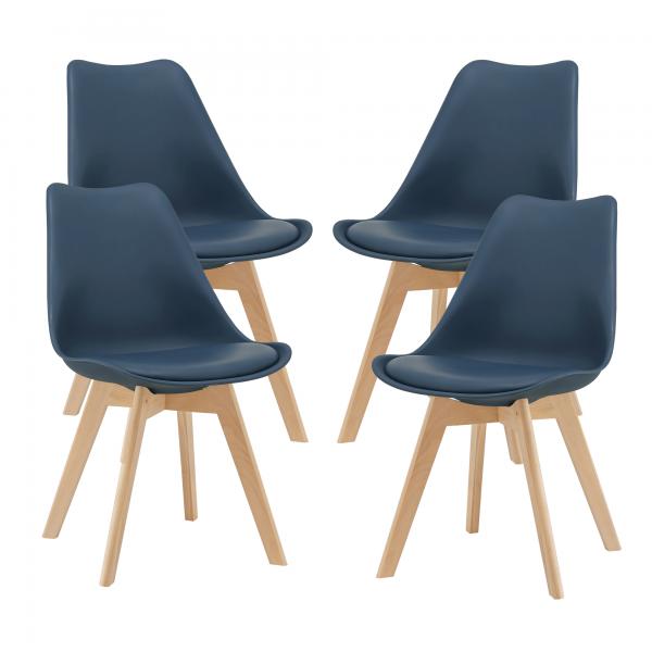 Lot de 4 chaises de salle à manger Fläten 81x49 cm bleues