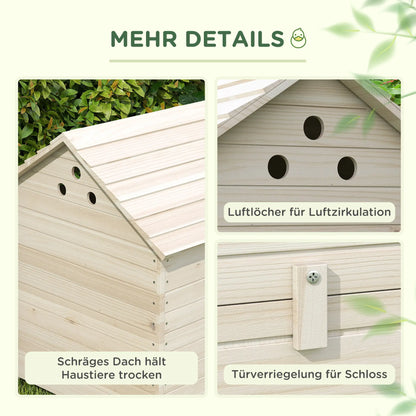 Poulailler à canards en bois massif 100 cm x 82,5 cm x 91 cm