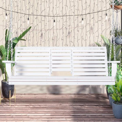 Hängebank mit Klapptisch und Becherhaltern Naturholz weiss - Palo24