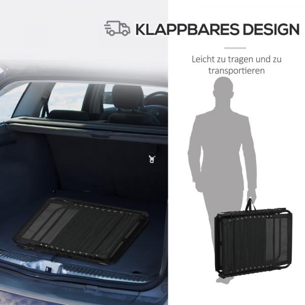 Klappliege, 5-stufig neigbare Rücklehne, Kissen, Auflage, bis 120 kg, Stahl, hellgrau - Palo24