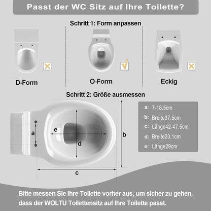 Toilettendeckel, WC Sitz mit Absenkautomatik, Klobrille, O-Form, Steinmuster