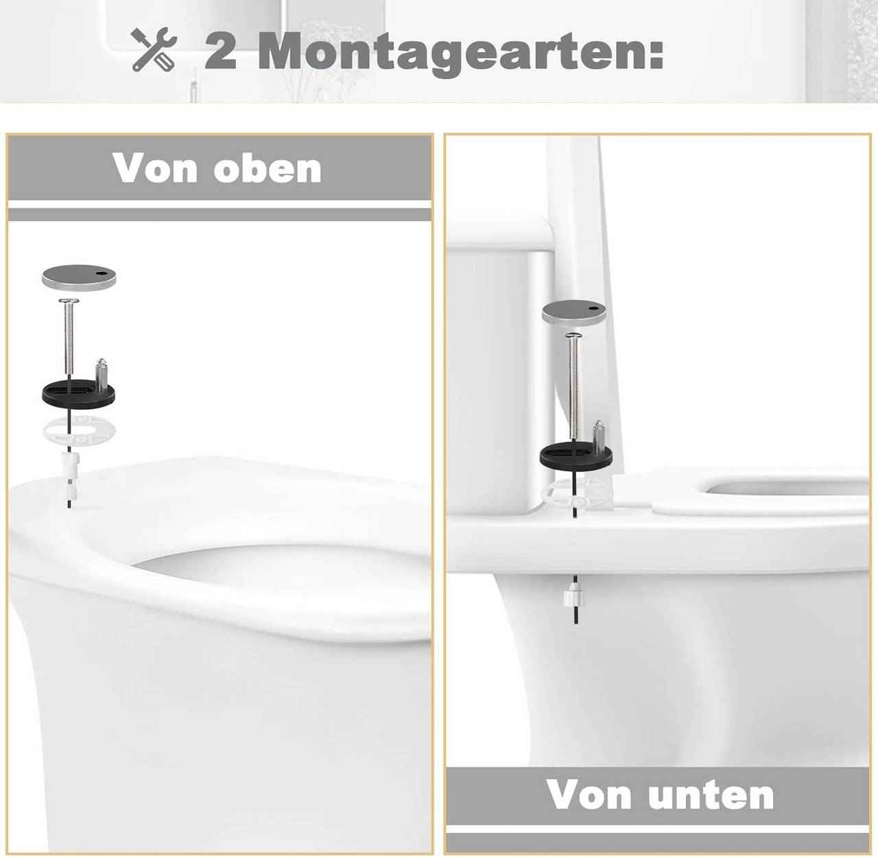 Toilettendeckel, WC Sitz mit Absenkautomatik, Klobrille, O-Form, Steinmuster