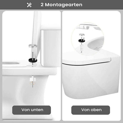 Toilettendeckel, WC Sitz mit Absenkautomatik, Klobrille, O-Form, Holzmuster
